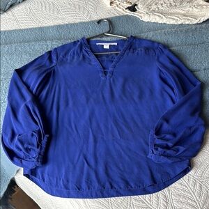 Diane Von Furstenberg Royal Blue Silk Top